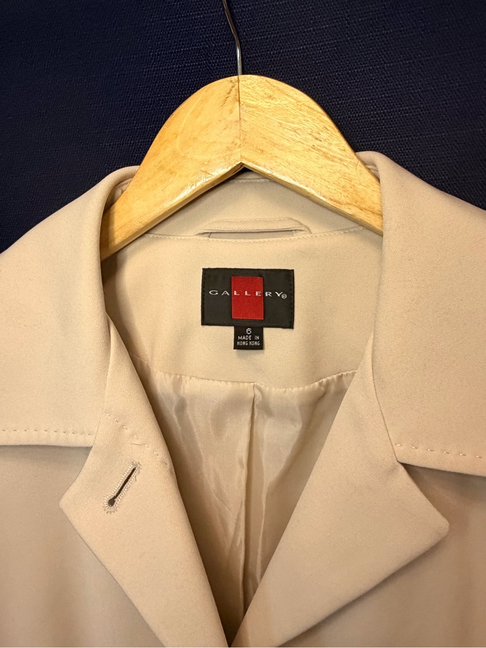 Gallery Beige Trench Coat with Classic Lapel